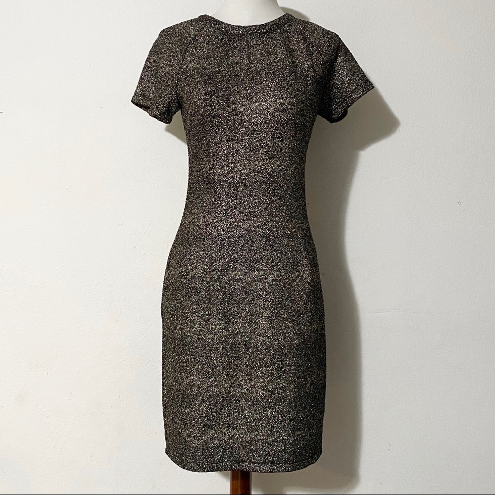 BAR III Gold Fitted Dress